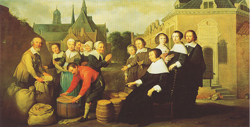 Hendrick Bloemaert Uitdeling aan de armen door Maria van Pallaes 1657
