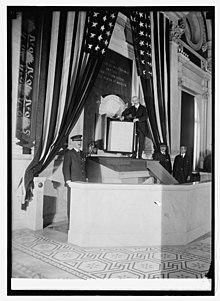 Librarian of Congress Herbert Putnam at the opening of the Charters of Freedom Shrine, February 28, 1924.