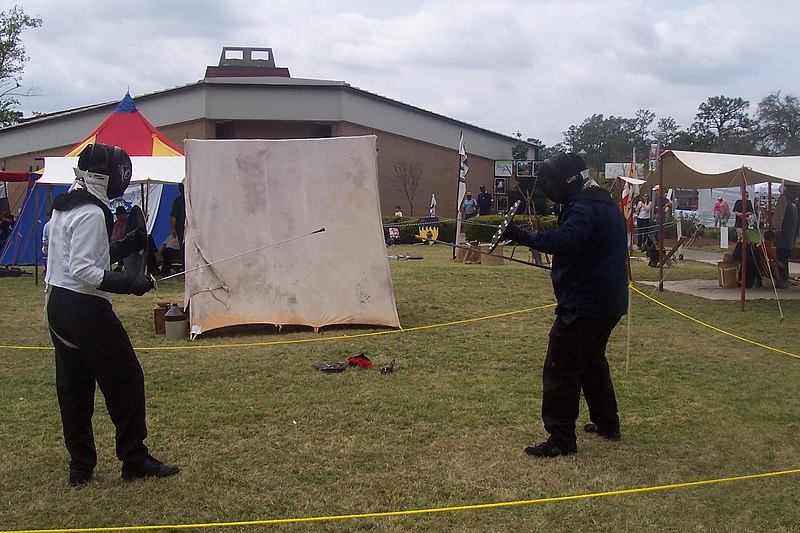 File:Historical fencing with single sword and buckler.jpg