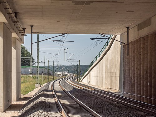 Motorway underpass under the A73 of the ICE new line from Munich to Berlin