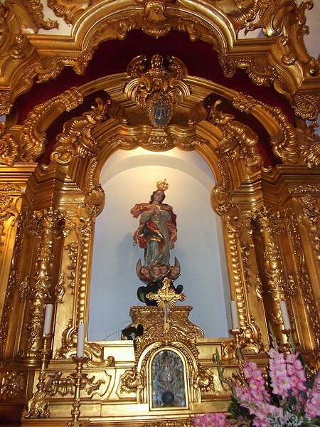 Baroque altar in Our Lady of the Immaculate Conception Church, Portugal