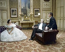 Claudia Cardinale, Burt Lancaster y Alain Delon en un fotograma de la película.