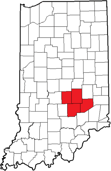 The Mid-Hoosier Conference within Indiana Indiana (MHC).png