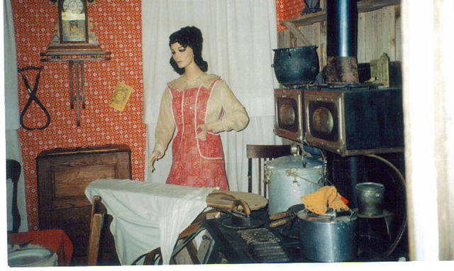 Ironing in the kitchen, ca. 1900, White Deer Museum