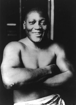 World heavyweight boxer Jack Johnson, nicknamed the "Galveston Giant"