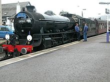 The Jacobite at Fort William station Jacobite Steam Train 2003.JPG