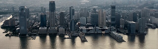 View of Exchange Place from One World Trade Center, 2023