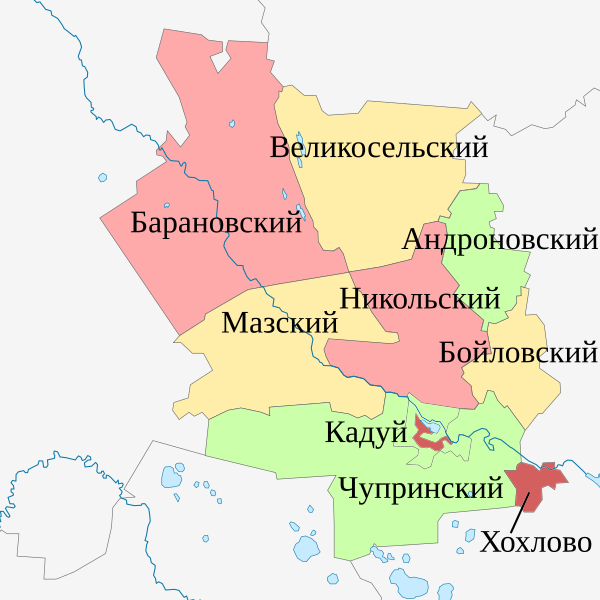 Карта кадуйского района вологодской области подробная с деревнями с дорогами