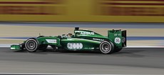 Kamui Kobayashi racing during the 2014 Bahrain Grand Prix. Kamui Kobayashi 2014 Bahrain.jpg