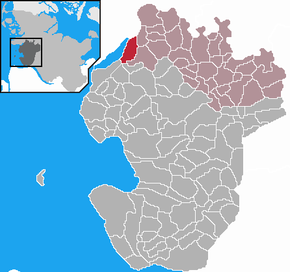 Poziția Karolinenkoog pe harta districtului Dithmarschen