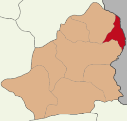 Map showing Akyaka District in Kars Province
