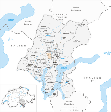 Karte Gemeinde Manno 2022