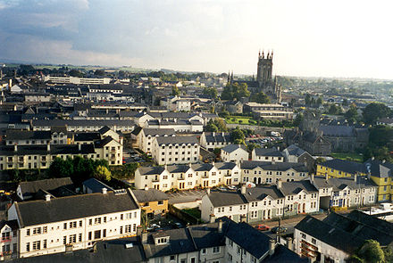View from St Canice Round Tower towards St Mary's Cathedral