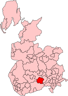 Leigh in Lancashire, boundaries used 1974-83 Leigh1974Constituency.svg