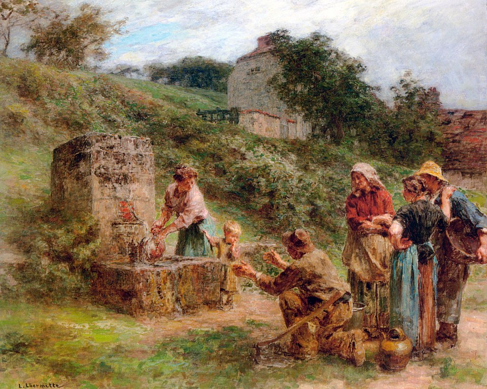 https://upload.wikimedia.org/wikipedia/commons/thumb/3/3b/Lhermitte_Leon_Augustin_A_la_fontaine_c1914_Oil_On_Canvas.jpg/961px-Lhermitte_Leon_Augustin_A_la_fontaine_c1914_Oil_On_Canvas.jpg