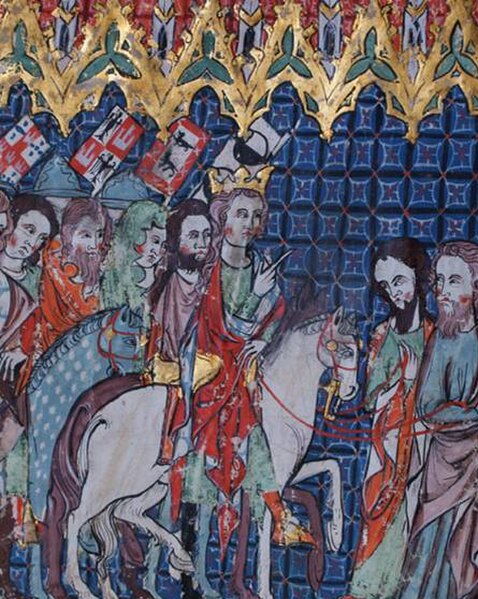 Detail of a contemporary depiction in the Book of the Coronation of the Kings of Castile (14th century)