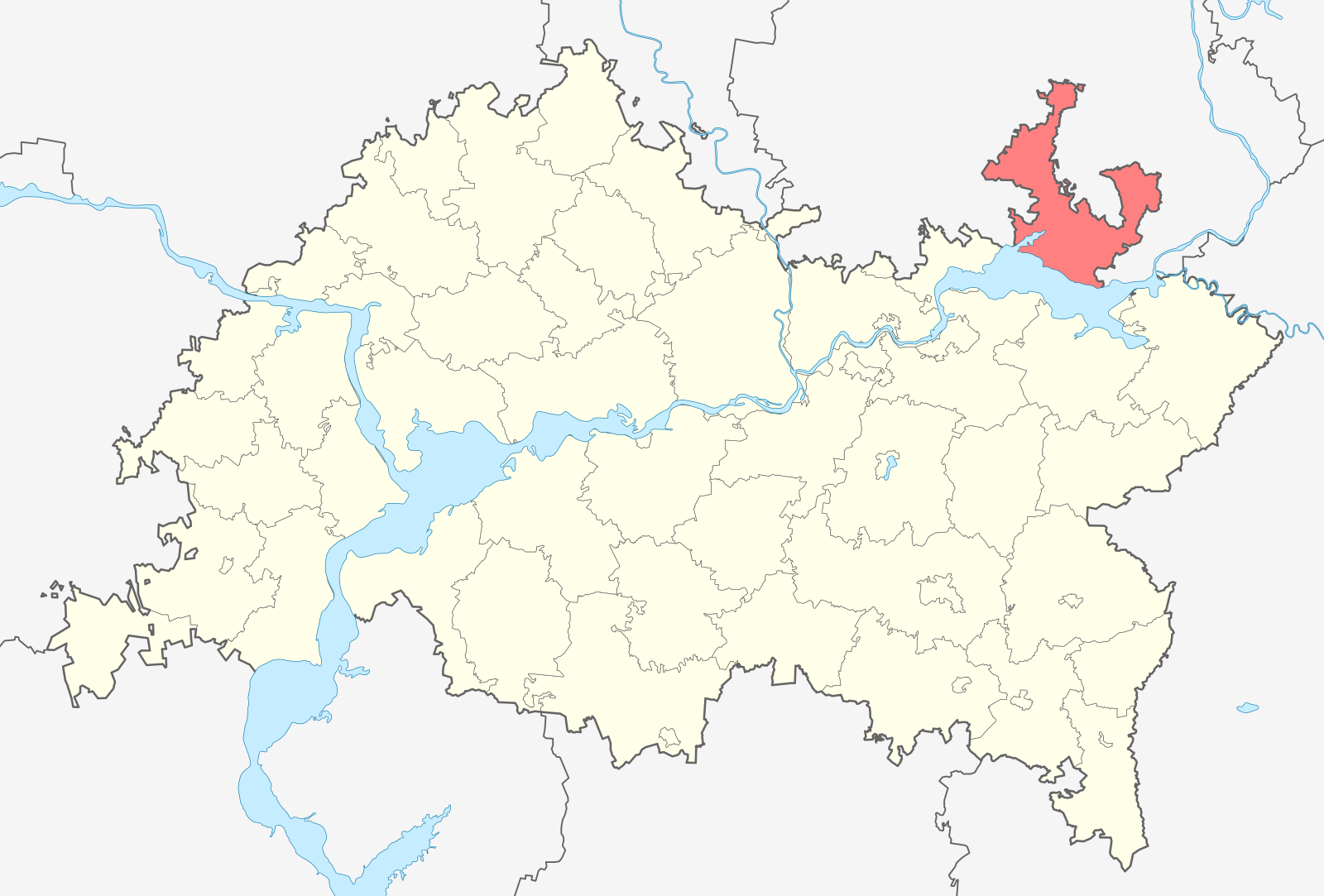 Карта Лениногорского района Татарстана