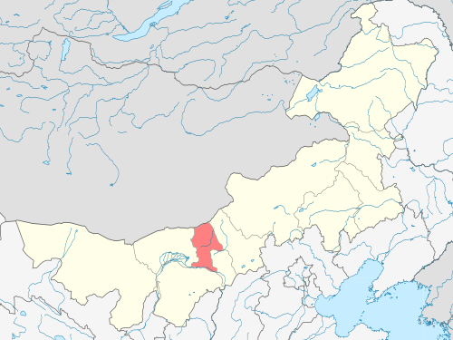 Location of Baotou City jurisdiction in Inner Mongolia