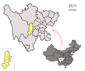 Location of Ya'an Prefecture within Sichuan (China).png