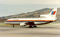 A United Lockheed Tristar L-1011 with the "rainbow" livery used from 1974 to 1993.[3]