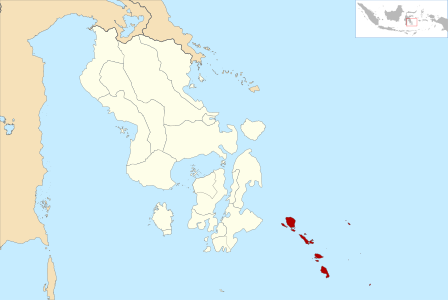Peta Kabupatén Wakatobi ring Sulawesi Tenggara