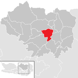 Poloha obce Mölbling v okrese Sankt Veit an der Glan (klikacia mapa)