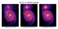 M 51 in SDSS bands: UV, optical, infrared