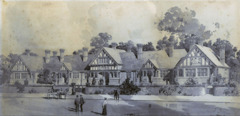 Macdonald’s Almshouses, West Street, Farnham, Surrey (Circa 1905/6), by Arthur J Stedman (1868-1858) for George Edward Macdonald Will Trust.