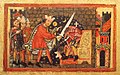 Ираклий отрубает голову царю Хосрову. 1215, Коллекция Салини, Сиена.