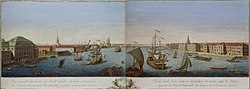 Chupferstich: Sankt Petersburg un Newa (1753)