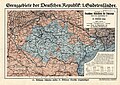 Eine Karte von 1919: die dicke dunkle Linie ist die Grenze zwischen Deutschland und dem neuen Staat.