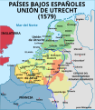 Mappa tal-Olanda Spanjola, l-Unjoni ta' Utrecht u l-Unjoni ta' Arras.