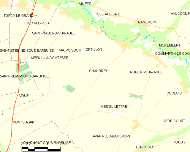 Poziția localității Chaudrey