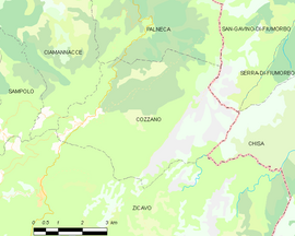 Mapa obce Cozzano