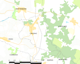 Mapa obce Cavignac