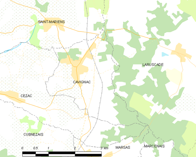 Poziția localității Cavignac