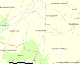 Mapa obce Villeporcher