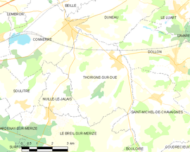 Mapa obce Thorigné-sur-Dué