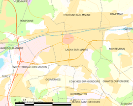 Mapa obce Lagny-sur-Marne