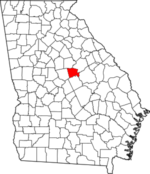 Map of Georgia highlighting Baldwin County