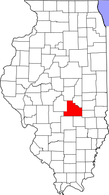 Harta e Shelby County në Illinois