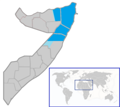 Map of Puntland at its founding in 1998