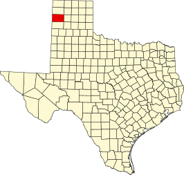 Locatie van Oldham County in Texas