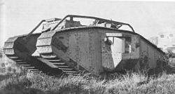 Egy brit gyártmányú Mk VII harckocsi