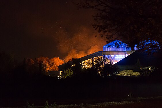 St. Martins fire behind Tauris in Mülheim-Kärlich, Germany