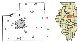 McLean County Illinois Incorporated and Unincorporated areas Hudson Highlighted.svg