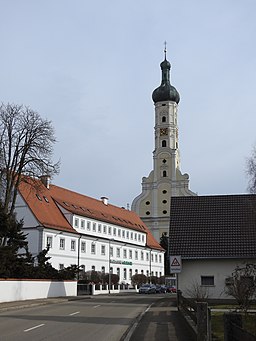 Medlingen, DLG Obermedlingen Hauptstr Nr 1 v SW, Klosterkirche 01