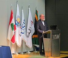 Lapsley speaking at the Saint Joseph University in Beirut in 2017 Michael Lapsley at USJ, March 2017.jpg