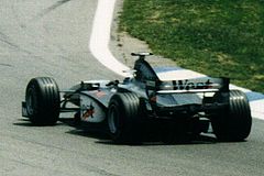 Mika Häkkinen podczas Grand Prix Hiszpanii w 1998 roku