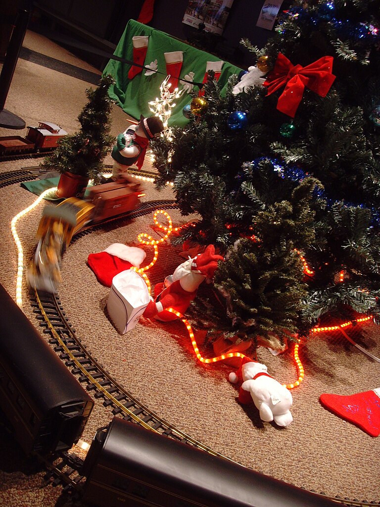 miniature christmas train set